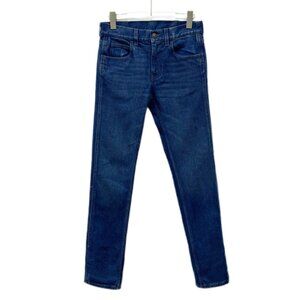 Gucci Blue Denim Skinny Jeans Size 28 Made In Italy Leather Patch